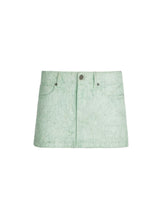 crackle denim skirt
