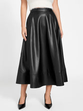Delores Faux-leather Circle Skirt