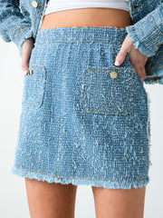 Denim tweed skirt