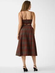 Pia Plaid Midi Skirt