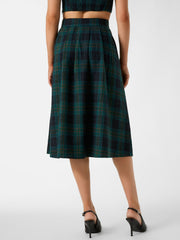 Pia Plaid Midi Skirt