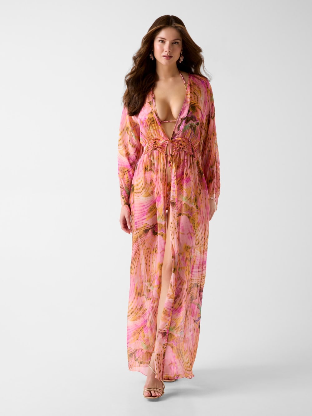 Silk-blend kimono