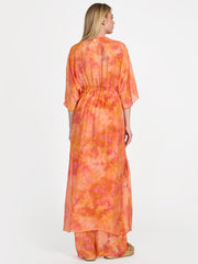 Long Silk-Blend Kimono