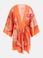 Belted Satin Kimono