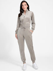 Eco Couture Full-Zip Velvet Sweatshirt