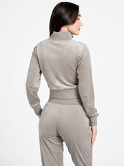 Eco Couture Full-Zip Velvet Sweatshirt