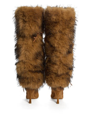 shearling high boots