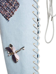 Knee-High Denim Boots