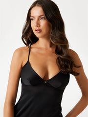 Eco Lea Lace-Trim Maxi Chemise