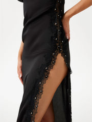 Eco Lea Lace-Trim Maxi Chemise