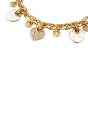 Gold-Tone Enamel and Pav Heart Bracelet