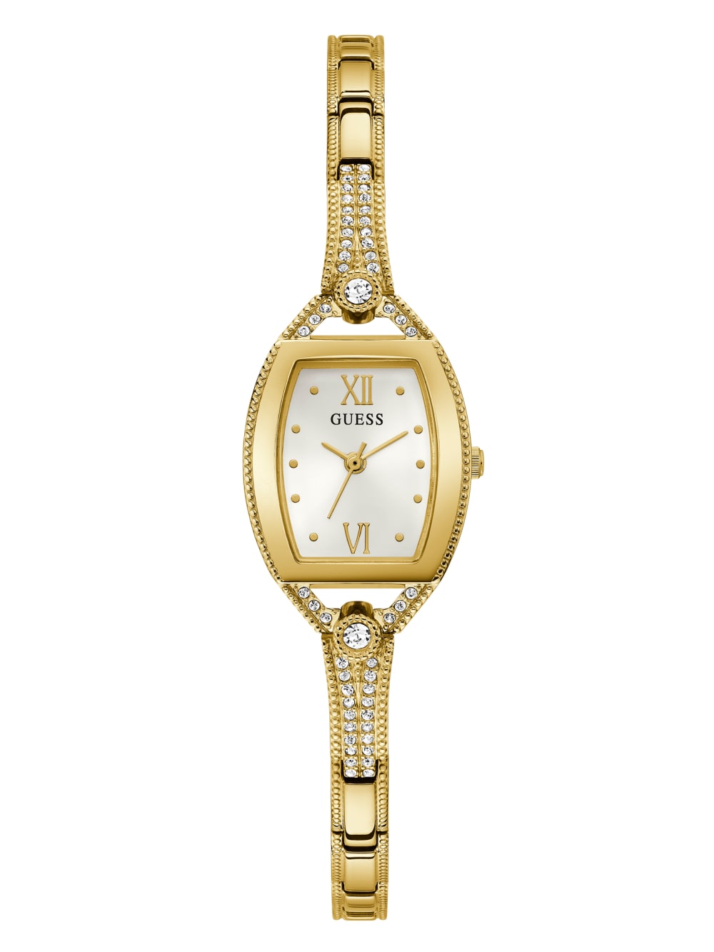 Gold-Tone Rhinestone Analog Watch