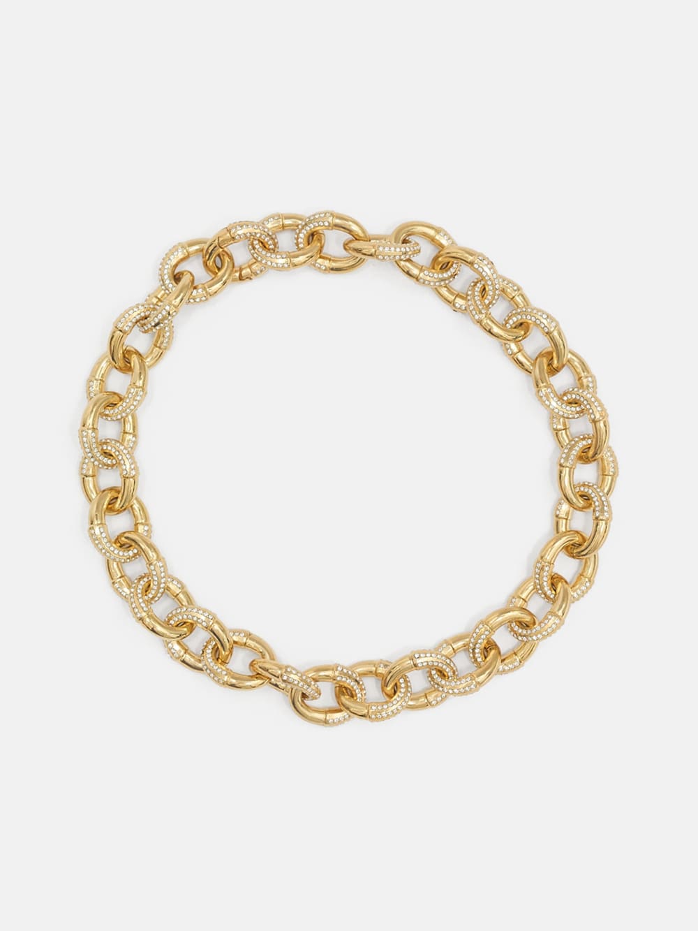 Gold-Tone Pav Link Necklace