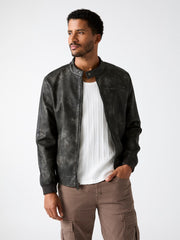 Faux-leather jacket