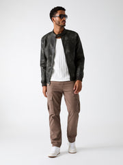 Faux-leather jacket