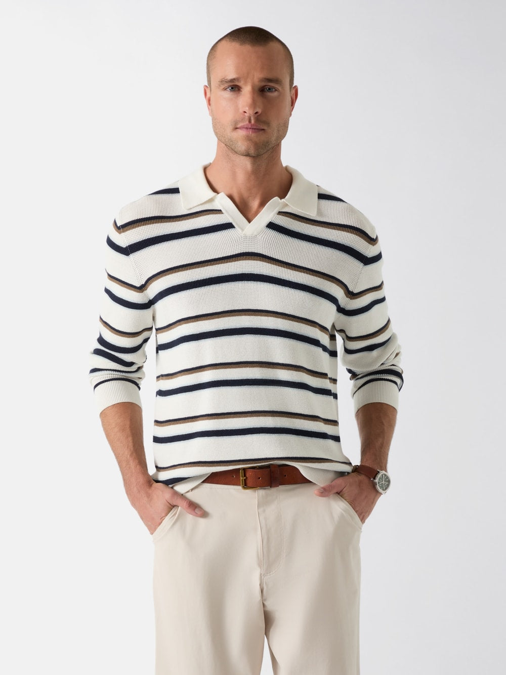 Striped viscose-blend sweater