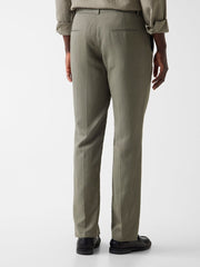 Linen-blend slim pants