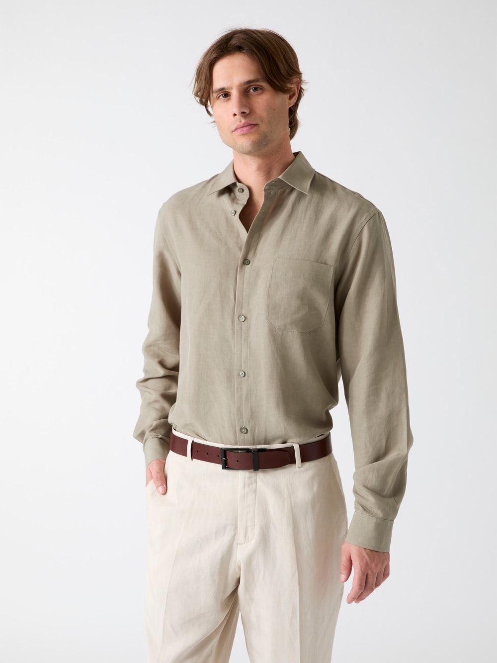 Linen-blend shirt