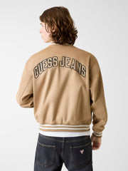 Faux suede bomber jacket