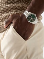 Stainless steel multi-fuction watch 43 mm