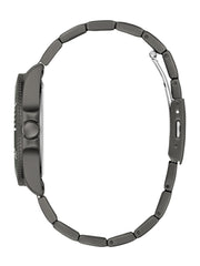 Dark Silver-Tone and Green Analog Watch