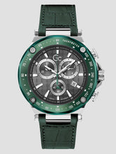 Green Leather Chronograph Watch