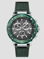 Green Leather Chronograph Watch