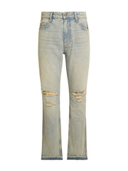 distressed denim flare pant