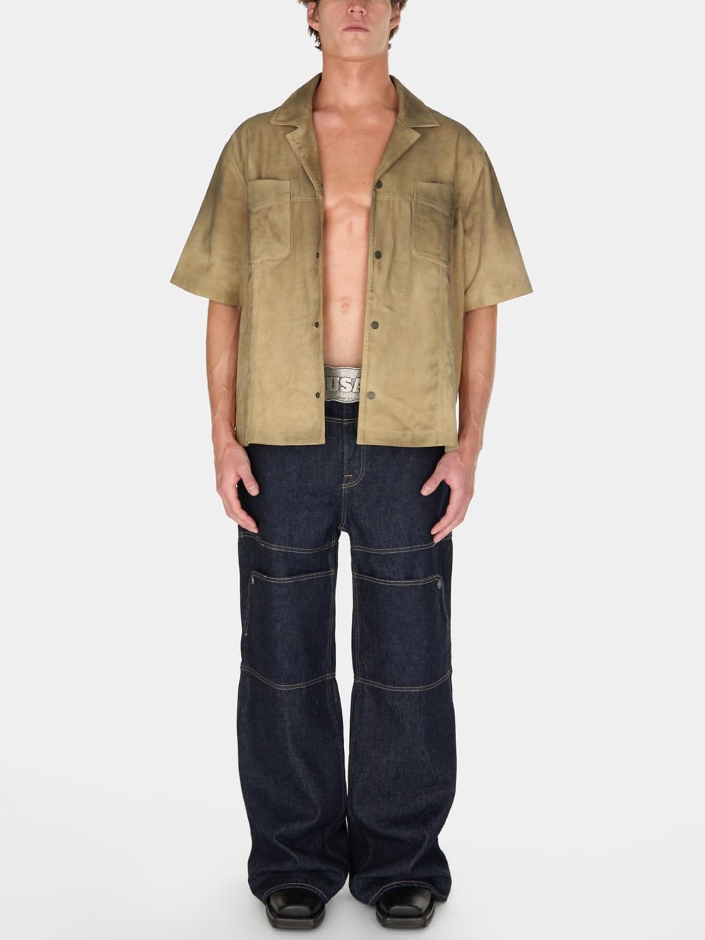 rinsed denim utility pant