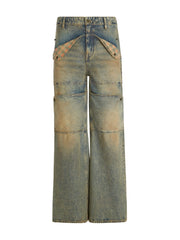washed denim utility pant