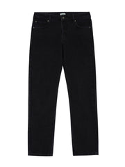 Washed Black Straight Denim Pants
