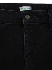 Washed Black Straight Denim Pants