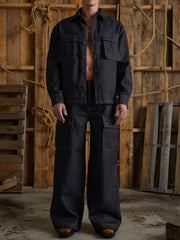 raw denim combat pants