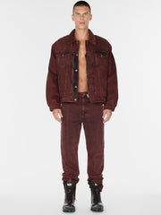 vintage red washed denim pant