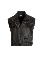 studded leather vest