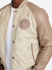 Eco Faux-Suede and Leather Varsity Jacket