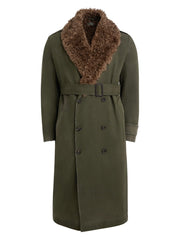 faux-fur long coat