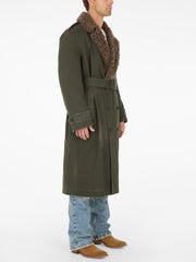 faux-fur long coat