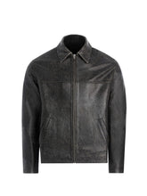 crackle leather jacket