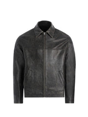crackle leather jacket