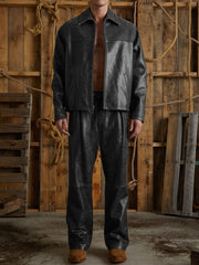 crackle leather jacket