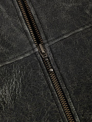 crackle leather jacket