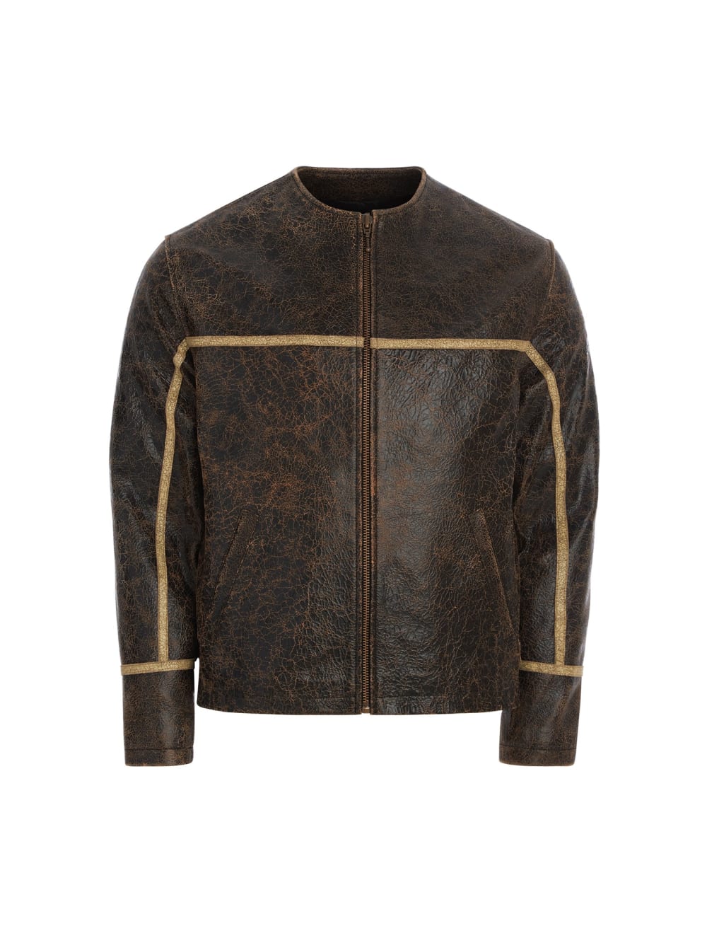 crackle leather jacket
