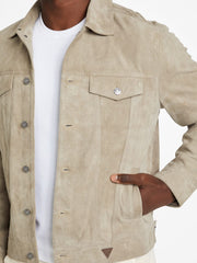 Suede Goat Leather Trucker Jacket