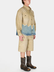 distressed canvas shirt jacket