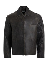 crackled leather jacket