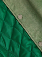 Distressed Leather Letterman Jacket