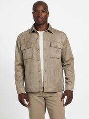 Faux suede overshirt