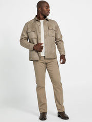 Faux suede overshirt