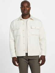 Faux suede overshirt